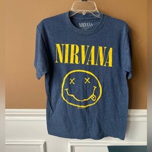 NIRVANA Men’s Heather Blue Tee Size M